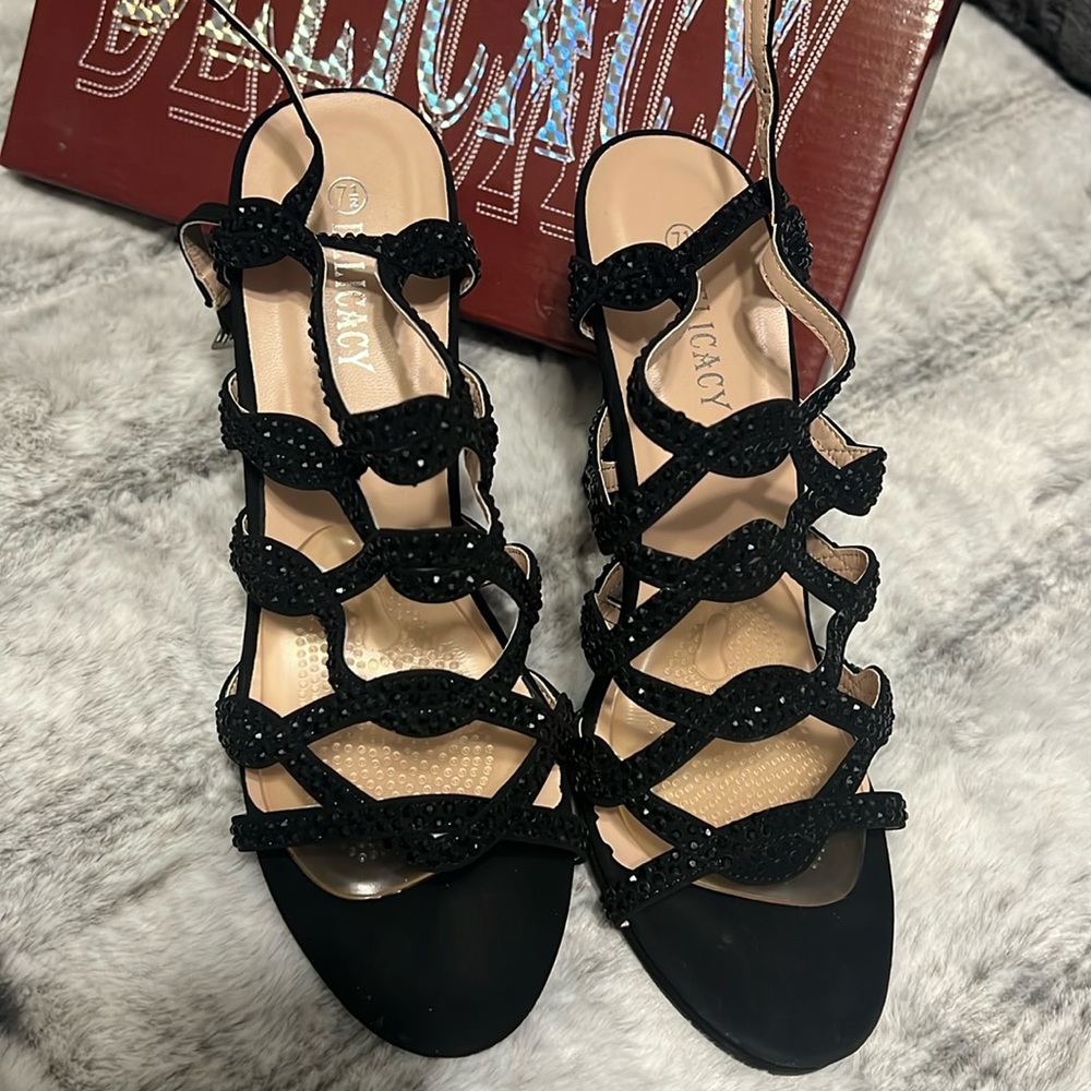 Black rhinestone Delicacy heels. Size 7.5